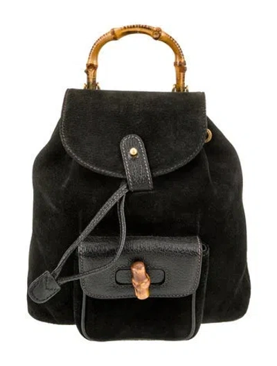 Pre-owned Gucci Bamboo Backpack Vintage In Black