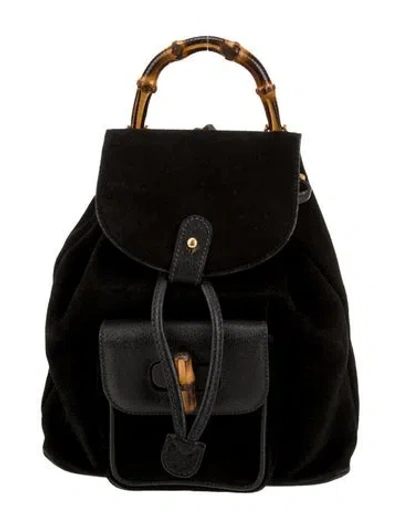 Pre-owned Gucci Bamboo Backpack Vintage In Black