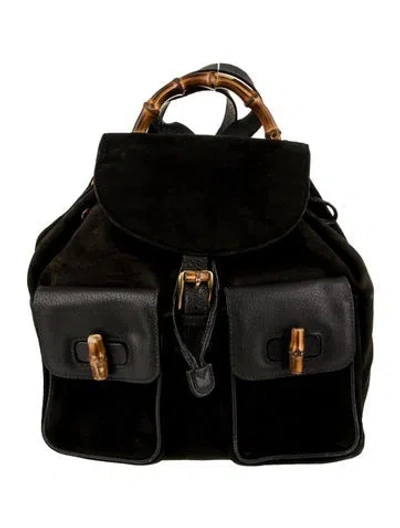 Pre-owned Gucci Bamboo Backpack Vintage In Black