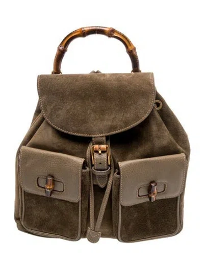 Pre-owned Gucci Bamboo Backpack Vintage In Brown
