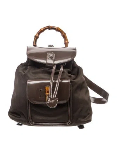 Pre-owned Gucci Bamboo Backpack Vintage In Brown