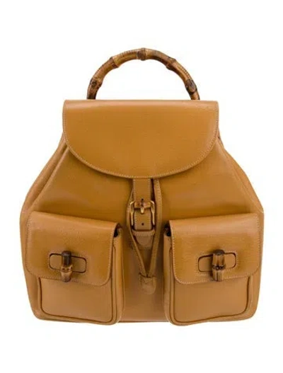 Pre-owned Gucci Bamboo Backpack Vintage In Multi