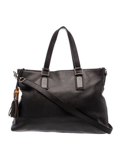 Pre-owned Gucci Bamboo Bamboo Shopper In Brown