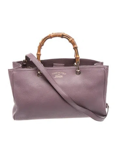 Pre-owned Gucci Bamboo Bamboo Shopper Medium In Purple