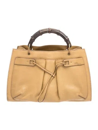 Pre-owned Gucci Bamboo Bamboo Shopper Medium Vintage In Brown