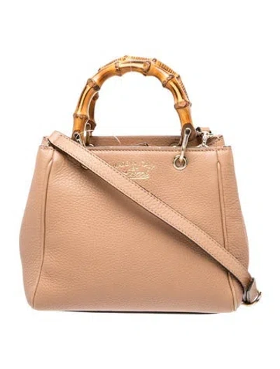 Pre-owned Gucci Bamboo Bamboo Shopper Mini In Brown