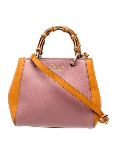 Pre-owned Gucci Bamboo Bamboo Shopper Mini In Multi