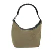 GUCCI GUCCI BAMBOO BEIGE CANVAS SHOULDER BAG (PRE-OWNED)