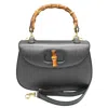 GUCCI GUCCI BAMBOO BLACK LEATHER SHOPPER BAG (PRE-OWNED)