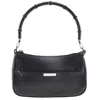 GUCCI GUCCI BAMBOO BLACK LEATHER SHOULDER BAG (PRE-OWNED)