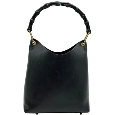 Gucci Bamboo Black Leather Shoulder Bag ()