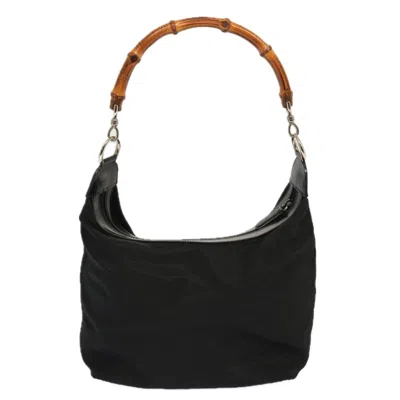 Gucci Bamboo Black Synthetic Shoulder Bag ()