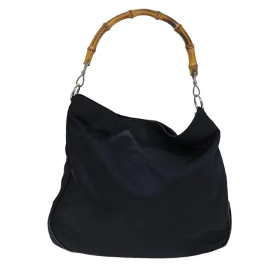 Gucci Bamboo Black Synthetic Shoulder Bag ()