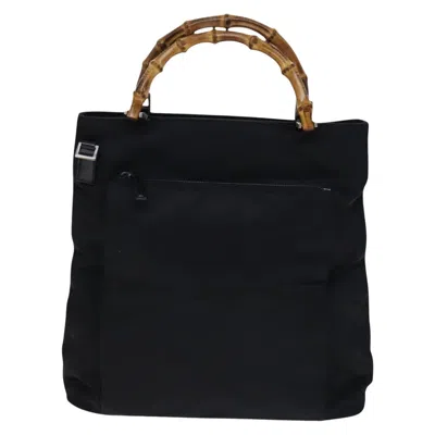 Pre-owned Gucci Bamboo Black Synthetic Tote Bag ()