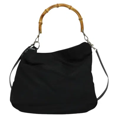 Pre-owned Gucci Bamboo Black Synthetic Tote Bag ()