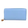 GUCCI GUCCI BAMBOO BLUE LEATHER WALLET  (PRE-OWNED)