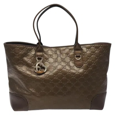 Pre-owned Gucci Bamboo Brown Leather Tote Bag ()