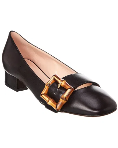 Gucci Bamboo Buckle Leather Pump In Black