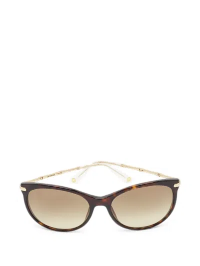 Pre-owned Gucci Bamboo Cat-eye Sunglasses In Brown