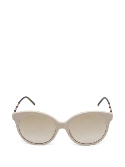 Pre-owned Gucci Bamboo Cat-eye Sunglasses In Neutrals