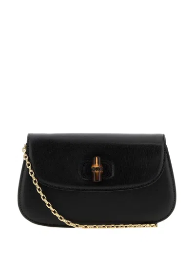Gucci Bamboo Clutch In Schwarz