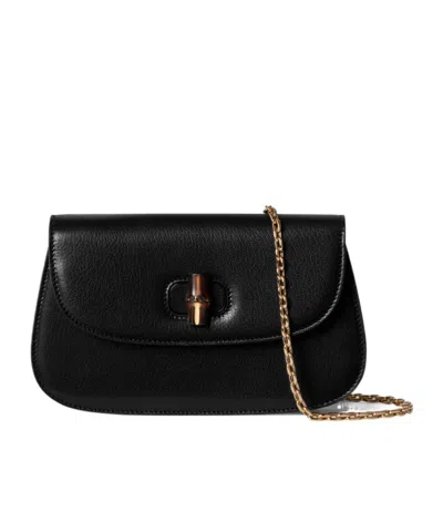Gucci Bamboo Clutch In Black