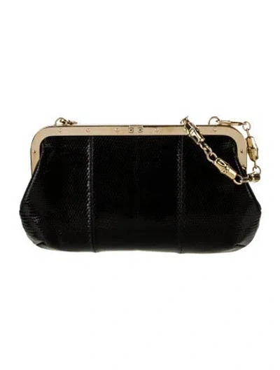Pre-owned Gucci Bamboo Clutch In Black