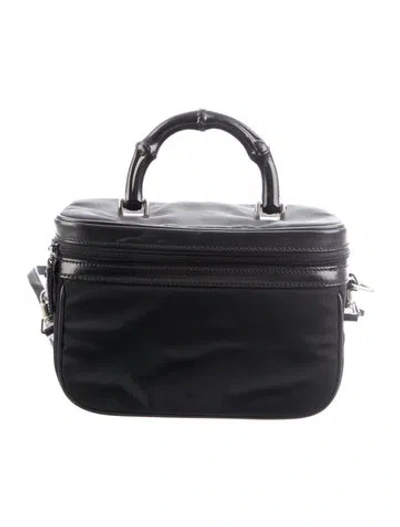 Pre-owned Gucci Bamboo Cosmetic Bag In Black