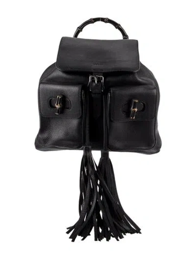 Pre-owned Gucci Bamboo Daily In Black