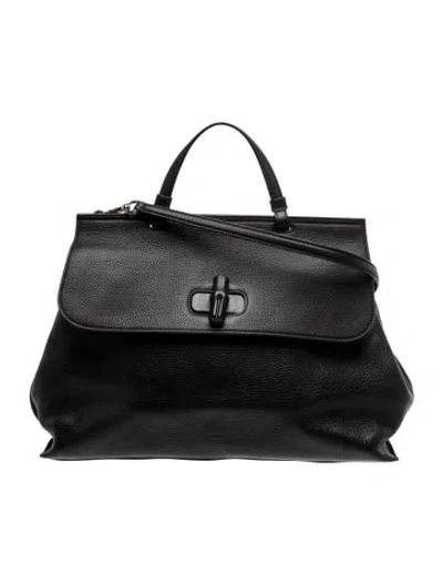 Pre-owned Gucci Bamboo Daily In Black