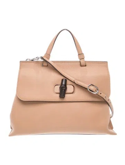 Pre-owned Gucci Bamboo Daily In Neutrals