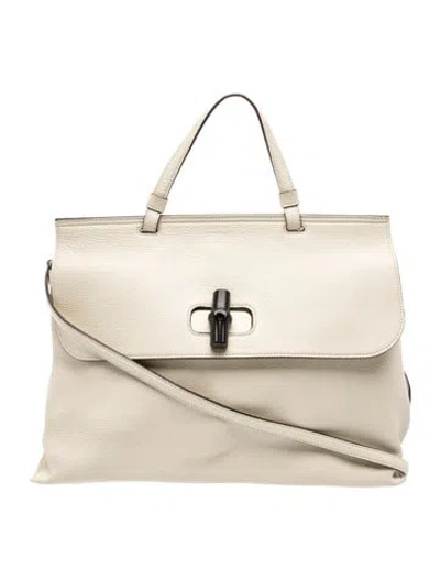 Pre-owned Gucci Bamboo Daily In Neutrals