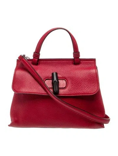 Pre-owned Gucci Bamboo Daily In Red