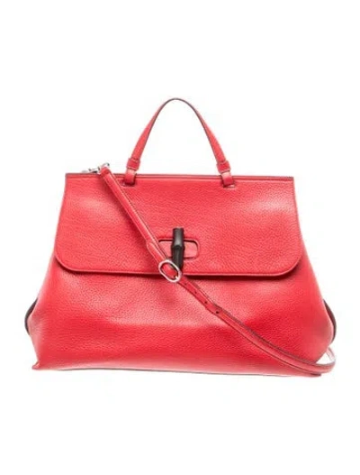 Pre-owned Gucci Bamboo Daily In Red