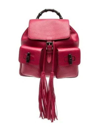 Pre-owned Gucci Bamboo Daily In Red
