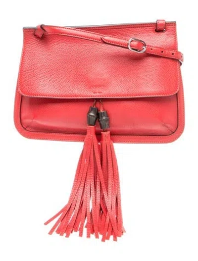 Pre-owned Gucci Bamboo Daily In Red