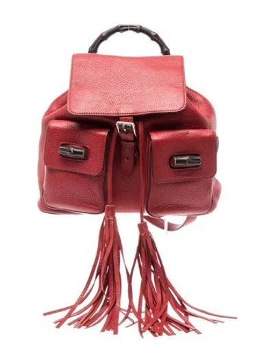 Pre-owned Gucci Bamboo Daily In Red