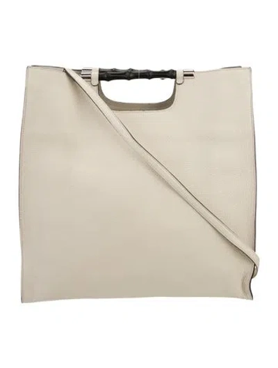 Pre-owned Gucci Bamboo Daily In White