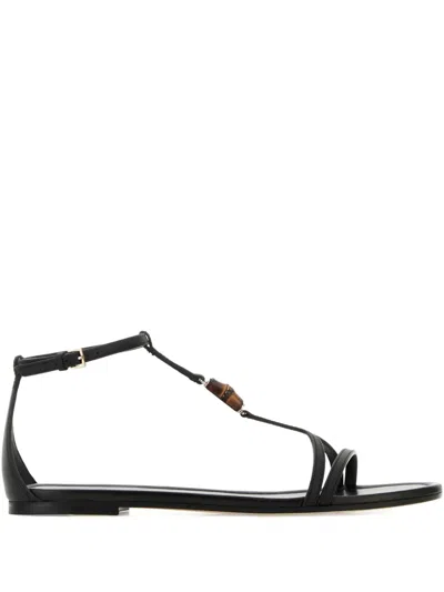 Gucci Bamboo-detail Leather Sandals In Multi