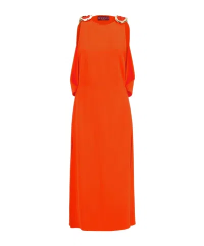 Gucci Sleeveless Midi Dress In Red