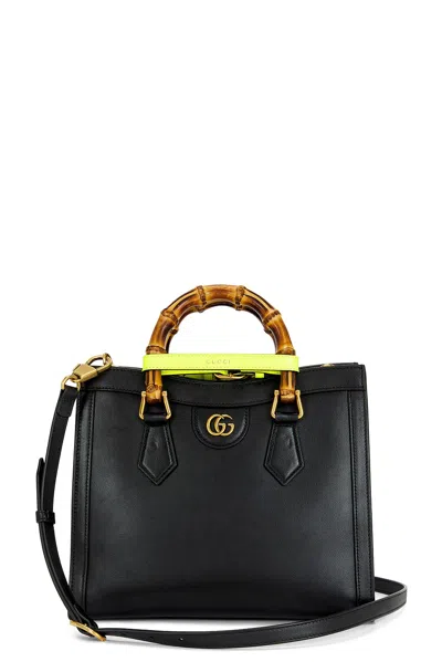 Pre-owned Gucci Bamboo Diana 2 Way Handbag In Black