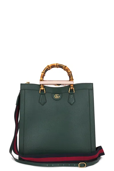 Gucci Bamboo Diana 2 Way Handbag In Green