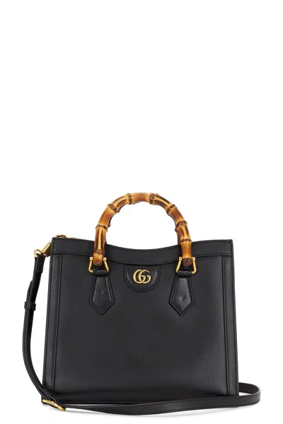 Gucci Bamboo Diana 2 Way Handbag In Black