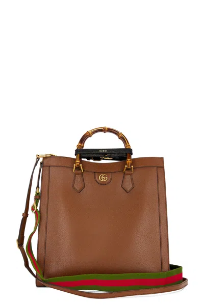 Gucci Bamboo Diana 2 Way Handbag In Brown