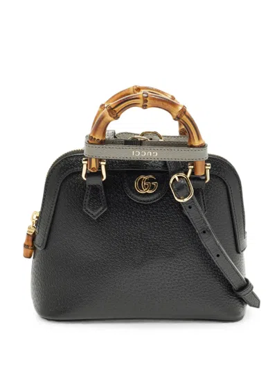 Pre-owned Gucci Bamboo Diana Tote Bag In Black