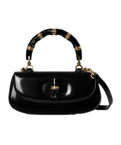 Gucci Bamboo Diva Small Top Handle Bag In Black