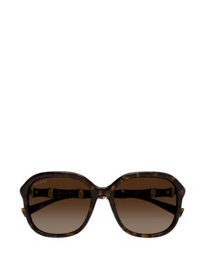 Gucci Bamboo Geometric-frame Sunglasses In Red