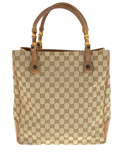 Pre-owned Gucci Bamboo Gg Tote (authentic Pre-loved)