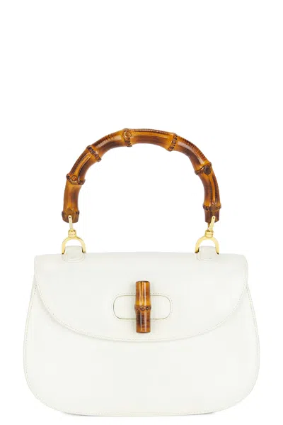 Gucci Bamboo Handbag In White