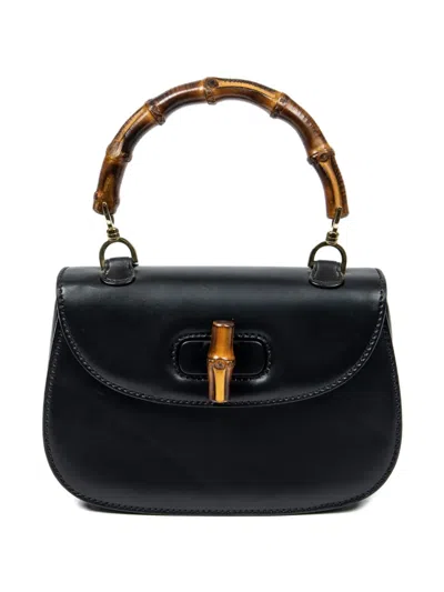 Pre-owned Gucci Bamboo-handle Tote Bag In Black